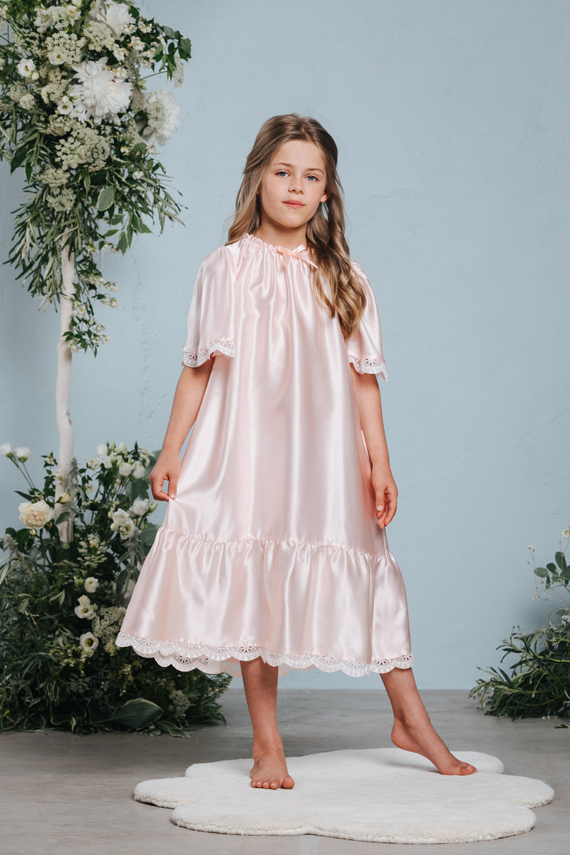 Girls silk nightgown sale