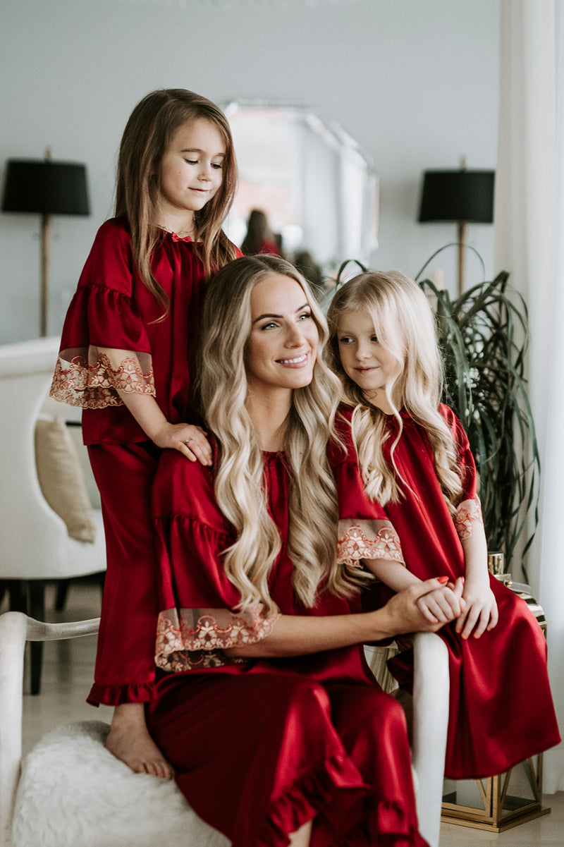 Exclusive children\'s silk pyjama nightwear – set Perfect Marite children AMIKI | Christmas for